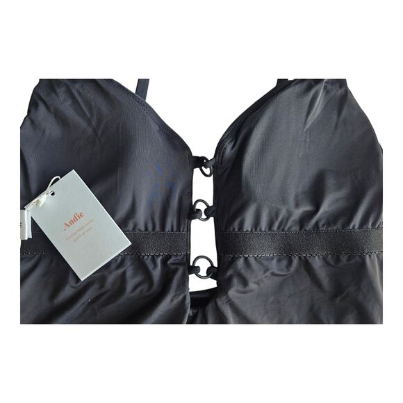 ANDIE Women's Swimsuit The Romana Black Smooth Front Rings Adjustable Straps NEW - Picture 8 of 9